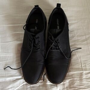 Robert David Textured Black Oxfords